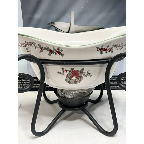 Pfaltzgraff Victorian Lane Gravy Boat w/ Stand & Ladle 3-Pc Set New in Box - Picture 6 of 7